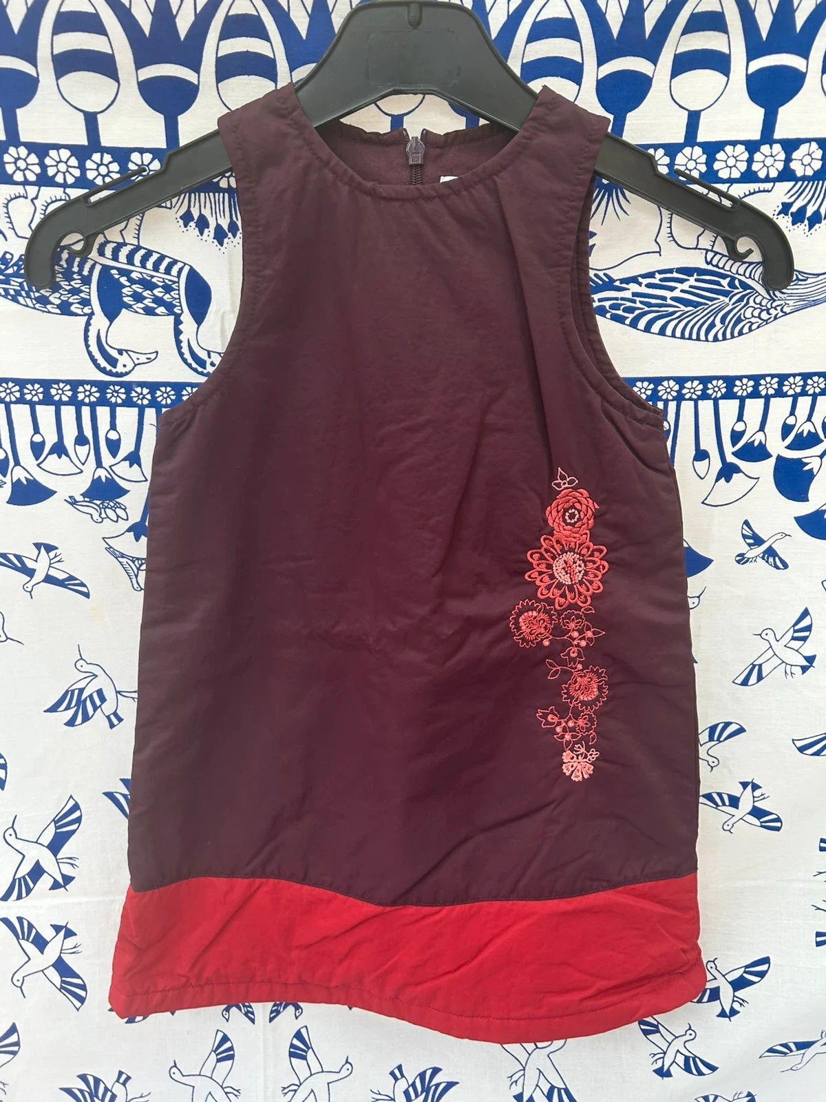 Robe 23 mois Obaibi très bon état violette et bordeaux fille